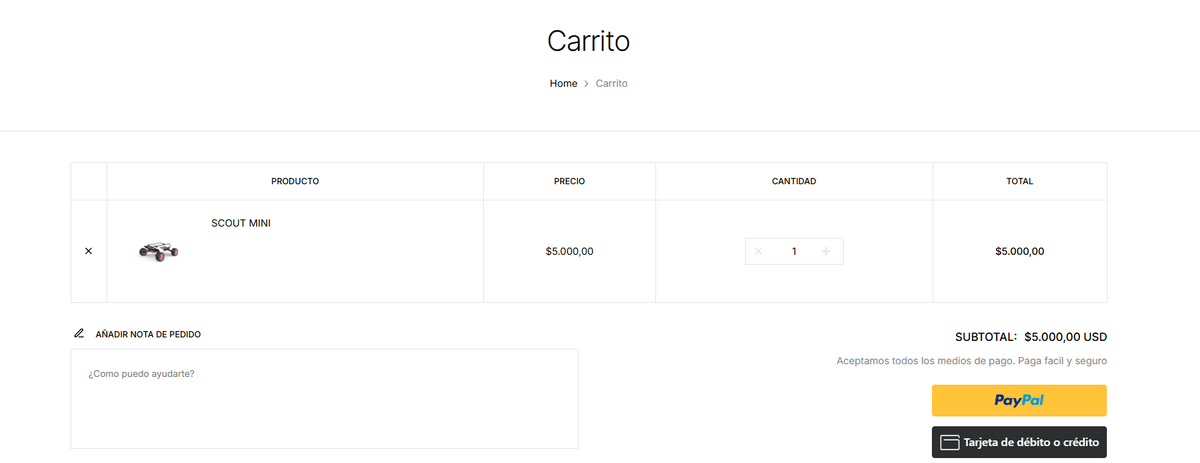 Checkout Internacional PayPal